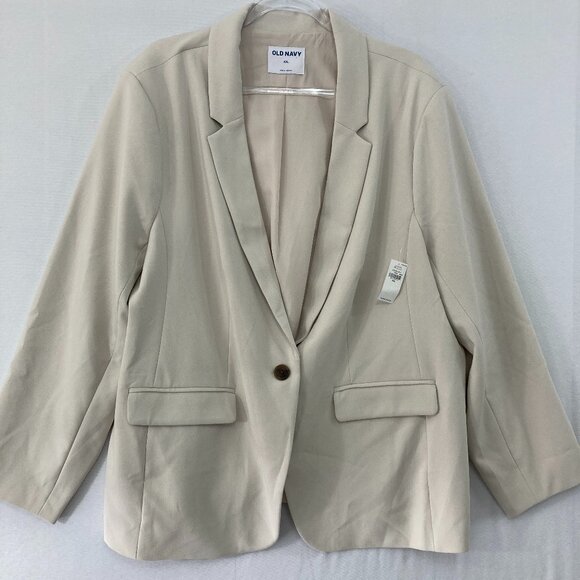 Old Navy Jackets & Blazers - New Old Navy Blazer size XXL Cream Tan One Button Preppy Office Career Work